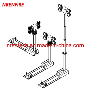 Fire Truck Mounted Mobile Telescopic Mast Lighting Tower-Roof Top Mounted-3.7m Height-Pneumatic Mast Light