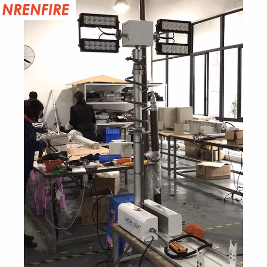 Fire Truck Mounted Mobile Telescopic Mast Lighting Tower